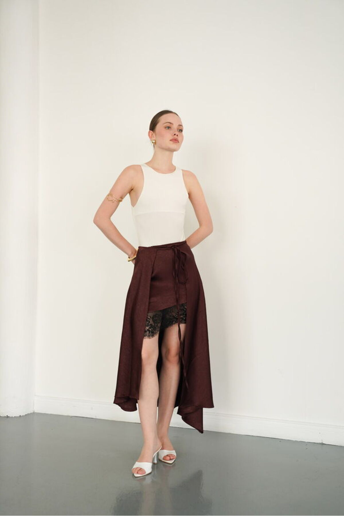 Lady Pixie  DANTEL DETAYLI SATEN ET - Görsel 4