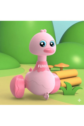 Gökyüzü ışığı Çocuklar için Sevimli Ördek Bas Bırak - Kurmalı Oyuncak Ördek -...