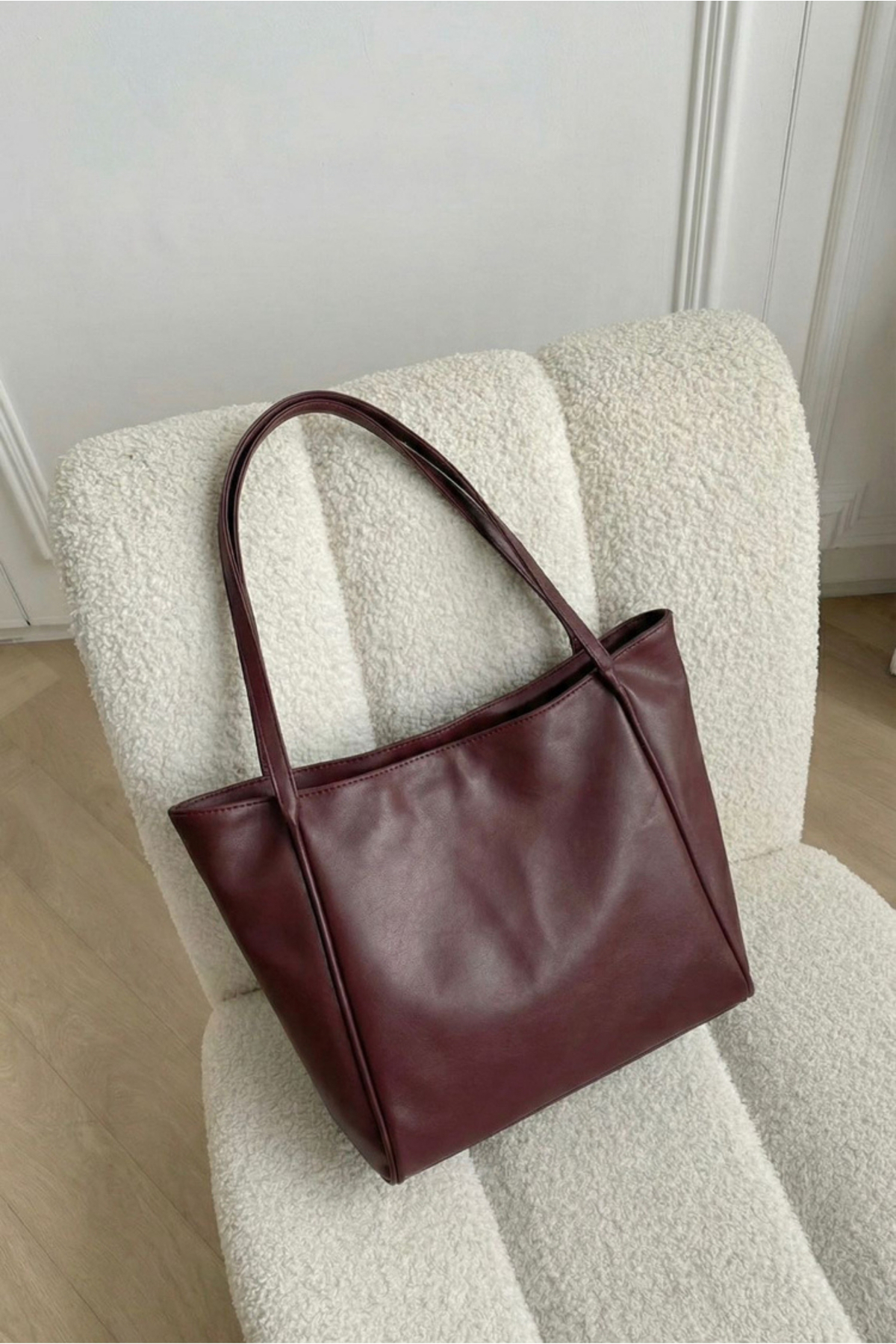 Lemur Leather  Büyük Boy Kahverengi Kadın Omuz Çantası 40x30 cm – Yumuşak Deri Günlük, Ofis & Üniversite İçin - Görsel 4