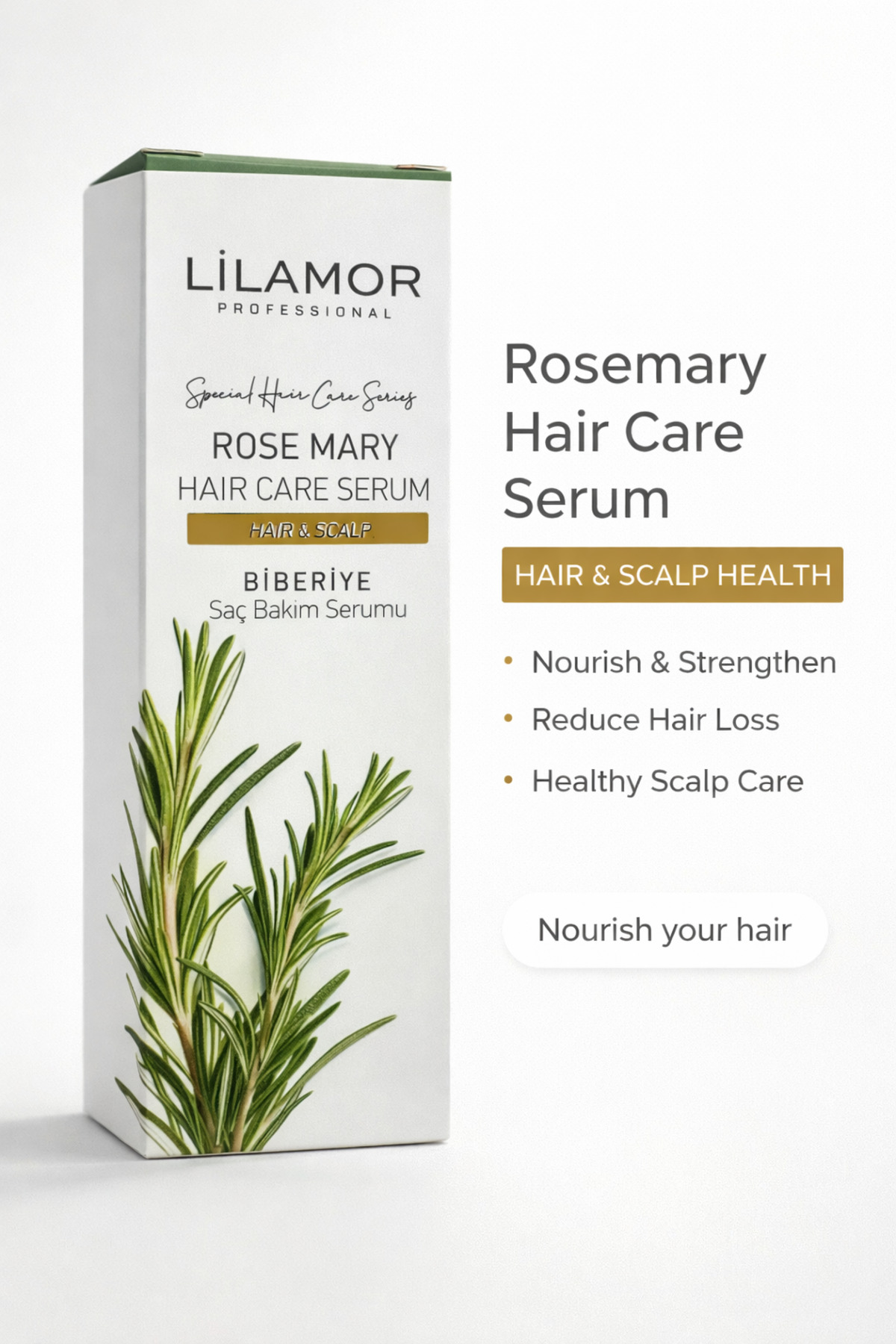 Lilamor Biberiye Yağı Saç Dökülmesi Ve Yıpranmış Saçlar Için Hızlı Uzamaya Yardımcı 50ml — 25