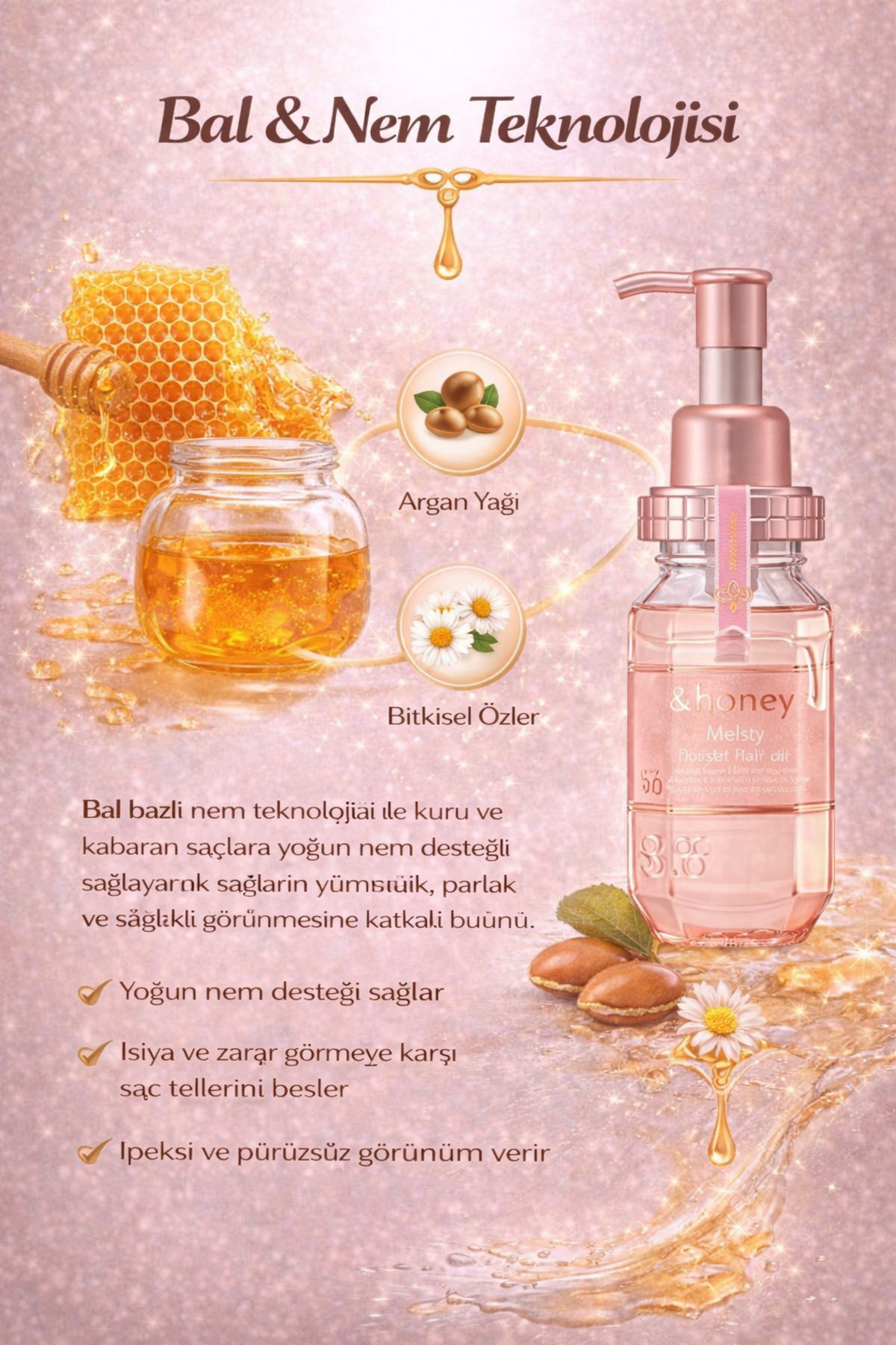 روغن موی ترمیم کننده Melty Moist 3.0، روغن مراقبت از مو، ۱۰۰ میلی لیتر | روغن موی مرطوب کننده و ترمیم کننده — MeltyOil — تصویر 4 از 5