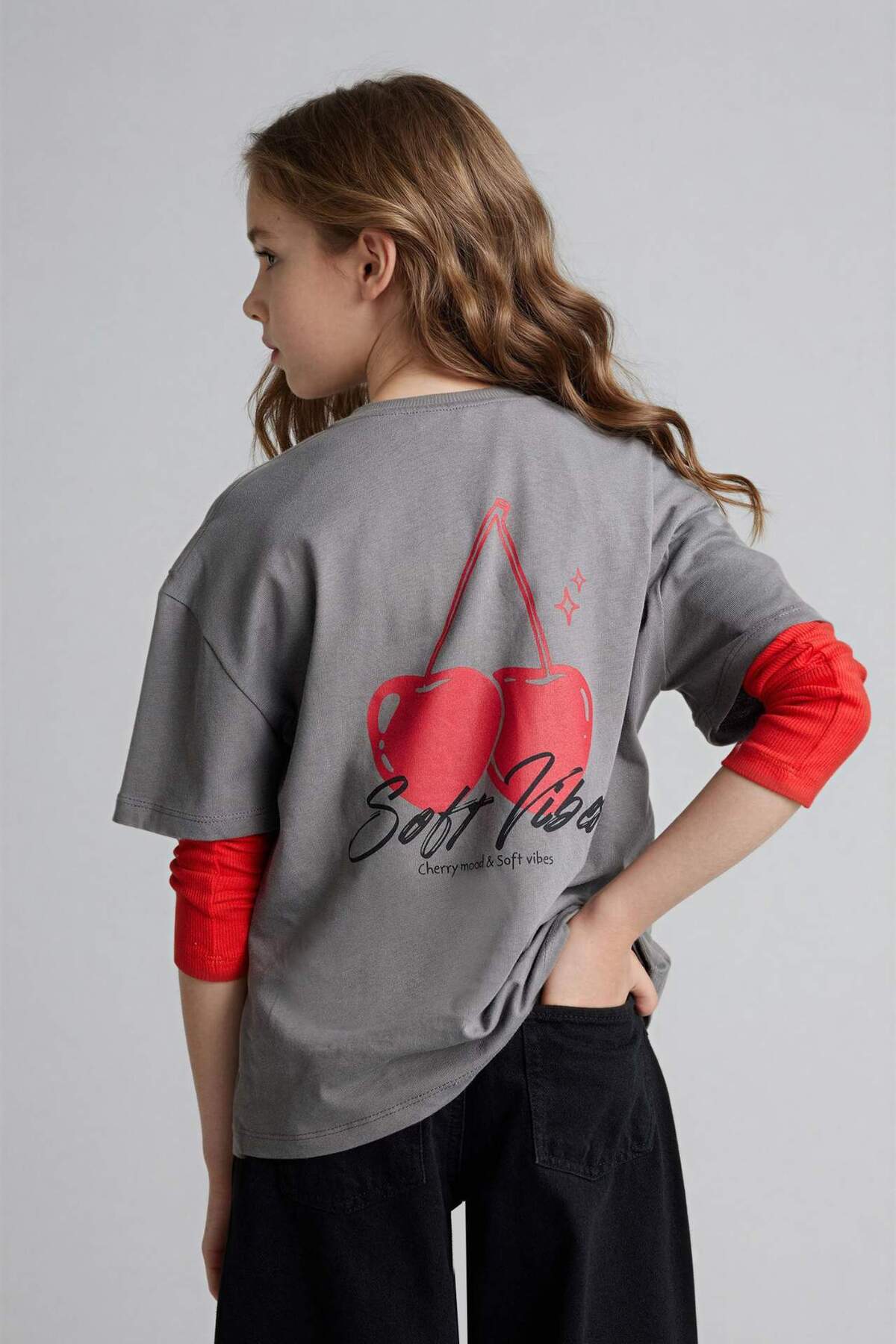 Defacto 100% Cotton Fruit Printed T-Shirt for Girls H5033A826Sm