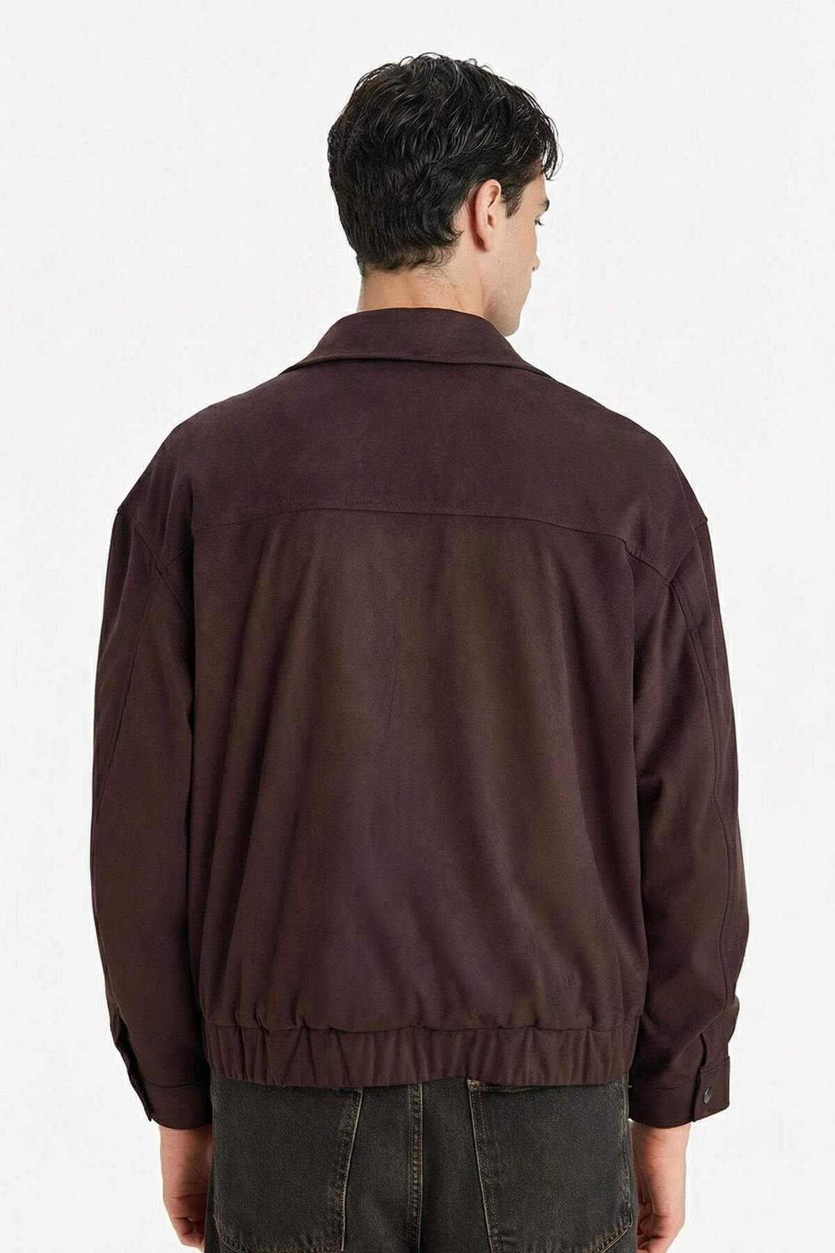 OverShirt Fit Gömlek Yaka Mont G5885AX26SP — قهوه‌ای — تصویر 6 از 8