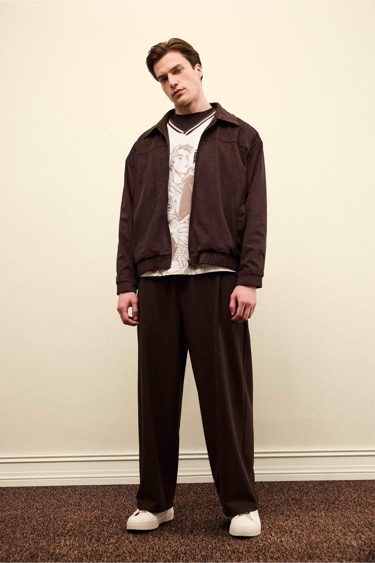 OverShirt Fit Gömlek Yaka Mont G5885AX26SP — قهوه‌ای — تصویر 2 از 8