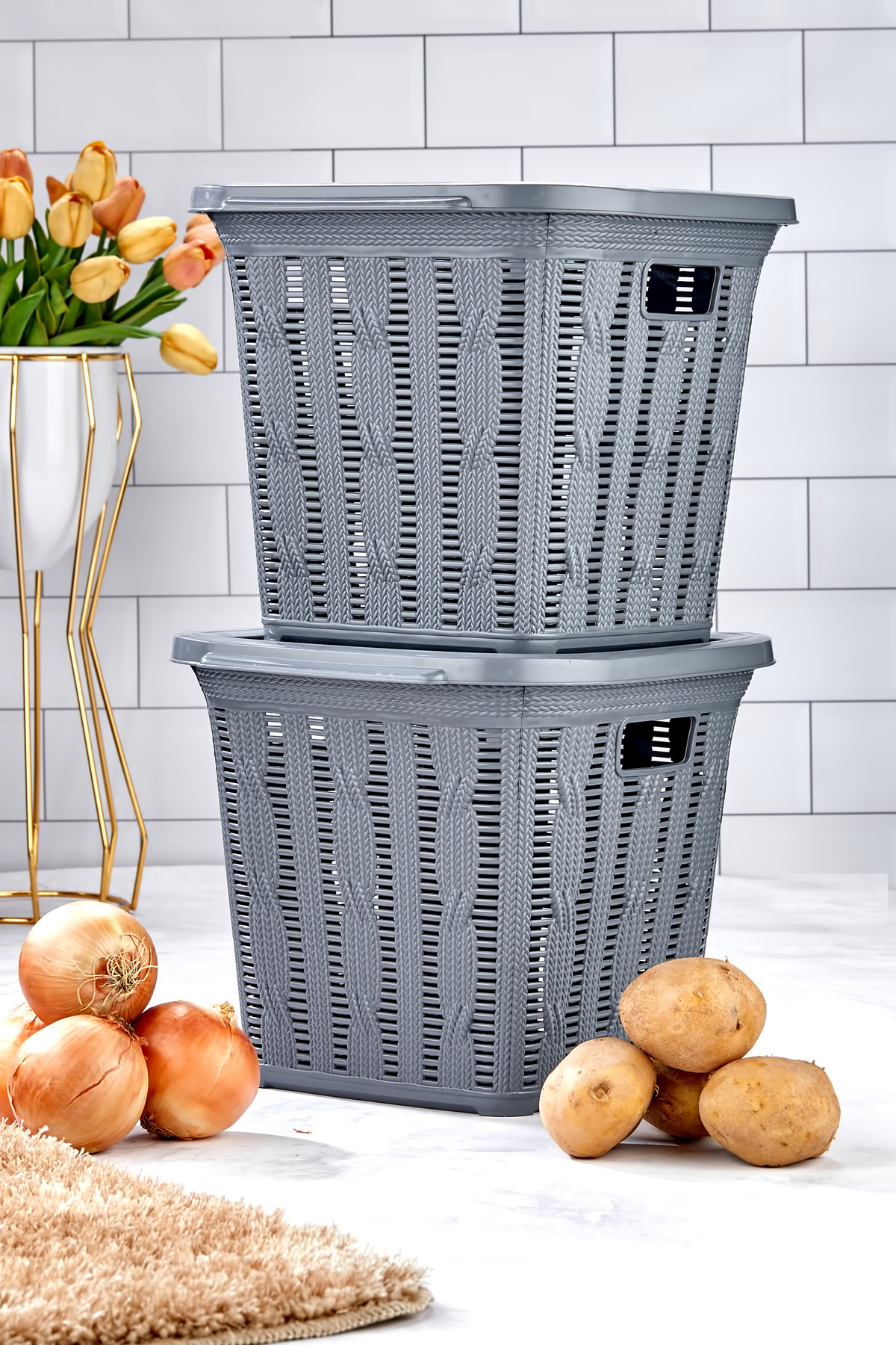 Empressco Çok Amaçlı 2'li Sepet Seti, Düzenleyici ve Saklama Çözümü fotoğrafı 2 (önizleme)