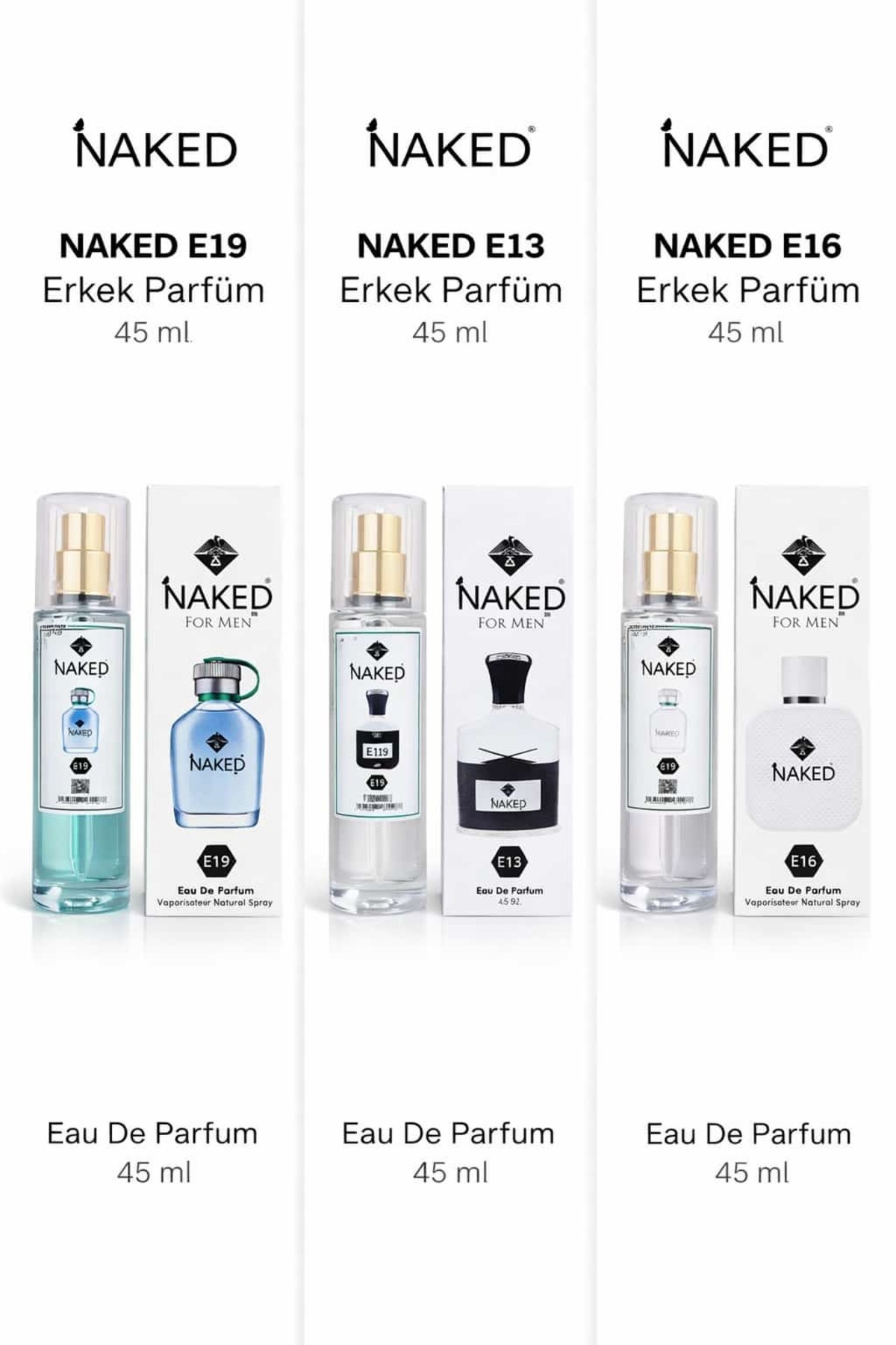 naked Erkek Parfümü 45 ml EDP 3 Adet MİNİ — Erkek Parfümü 45 ml MİNİ