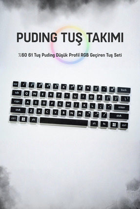 Decorius Mekanik Klavye Puding Tuş Takımı (Keycap) Seti- %60 61 Tuş Profil - ...