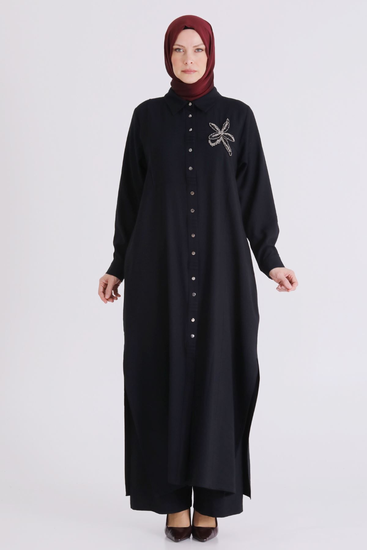 Behrem veka büyük beden tam boy pantolonlu takım - 3XL