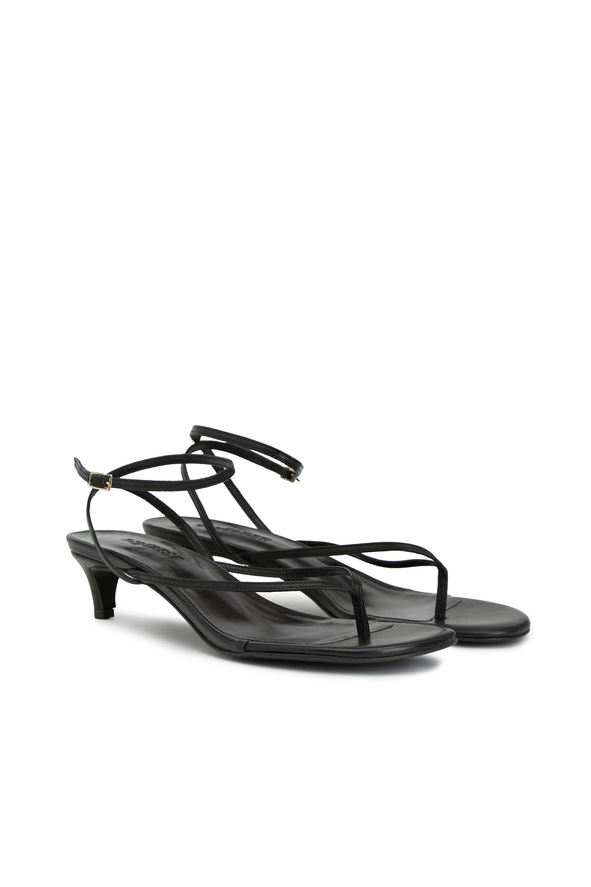 Women's Leather Sandals with Black Flip-Flops