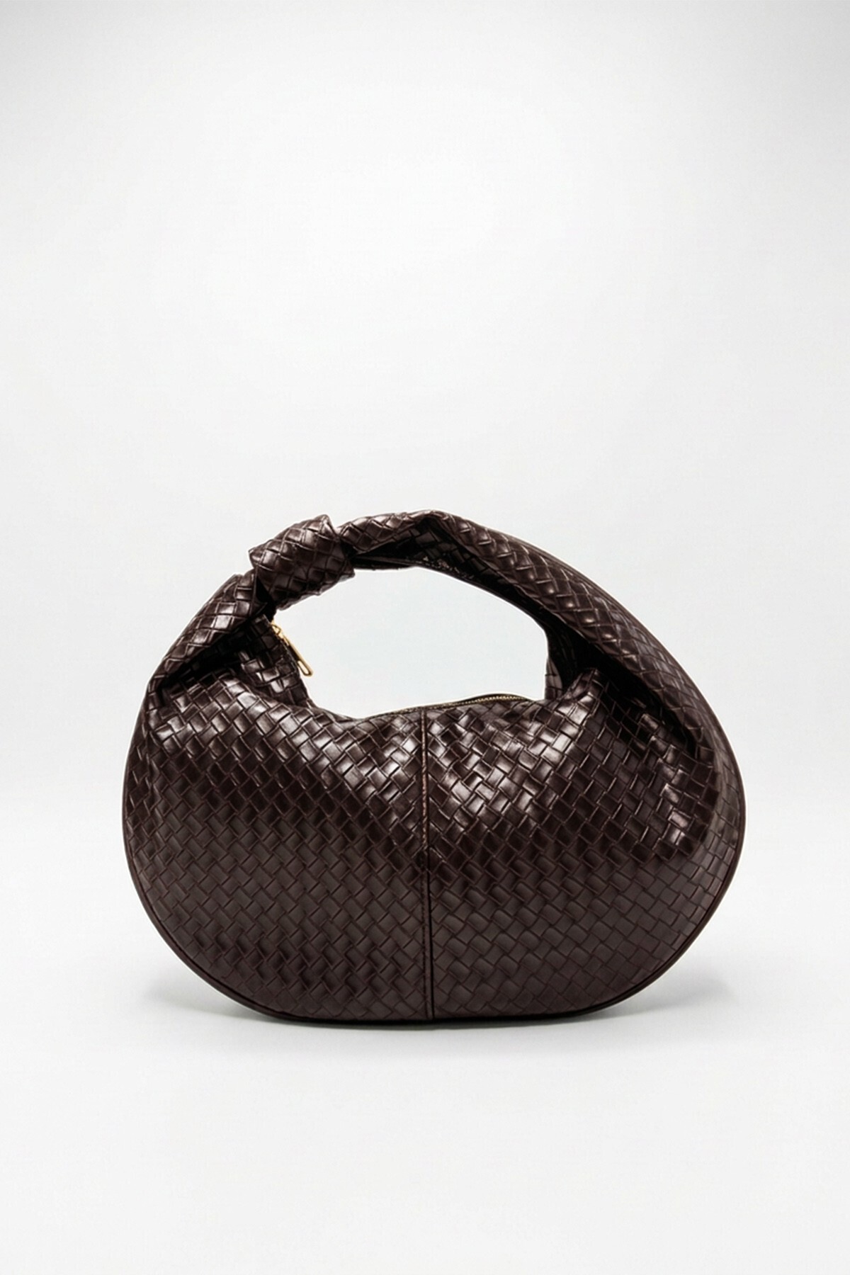 themoiss The Moıss Acı Kahve Botega Orgu Dokulu Clutch Kadın Çanta görsel 3