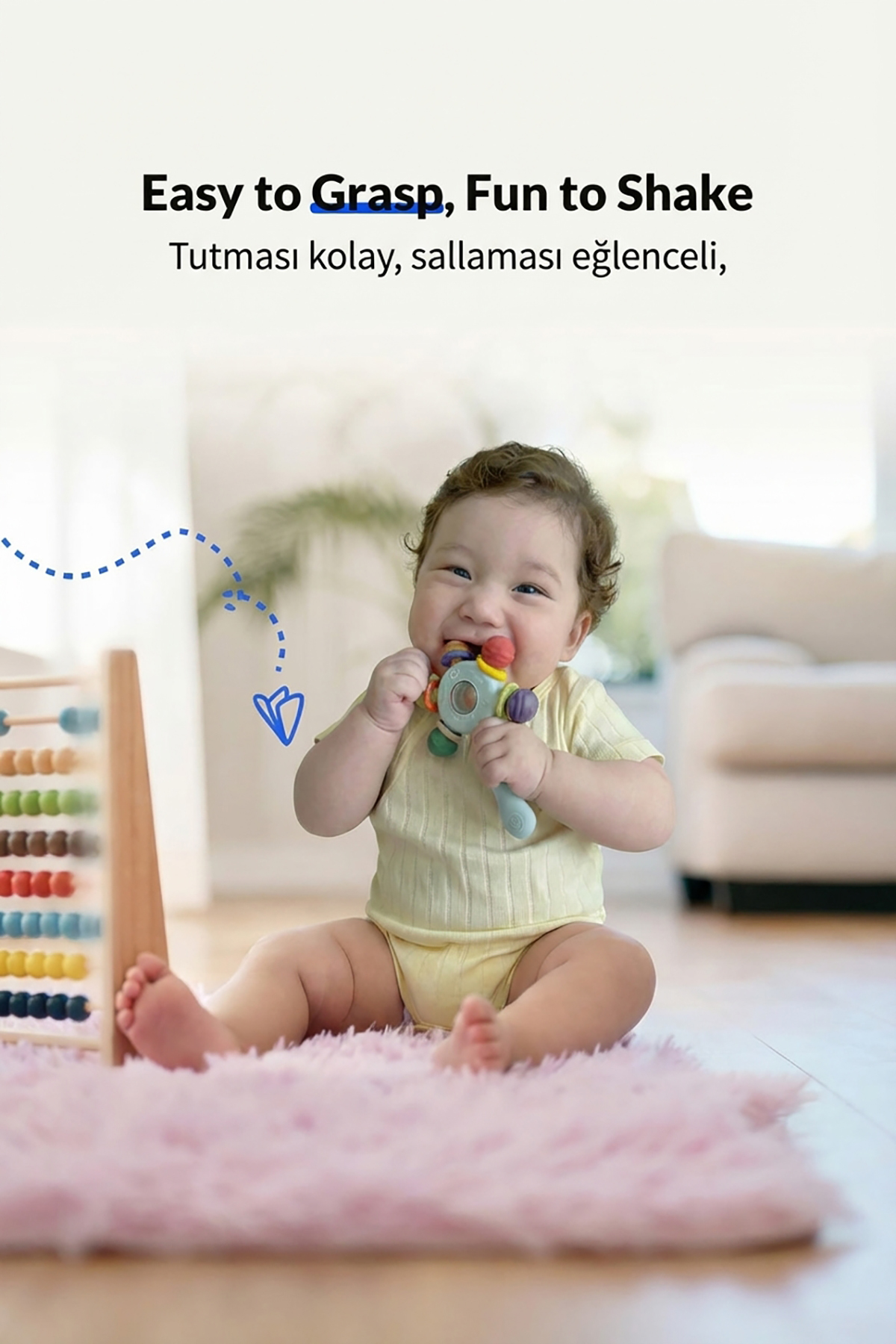 BBSKY Bebek Diş Kaşıyıcı Oyuncak , Montessori Duyusal Oyuncak, Silikon Dişlik, BPA İçermez fotoğrafı 4 (önizleme)