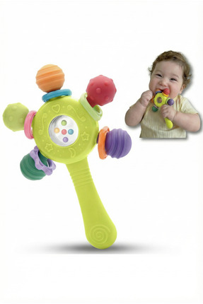 BBSKY Bebek Diş Kaşıyıcı Oyuncak , Montessori Duyusal Oyuncak, Silikon Dişlik...