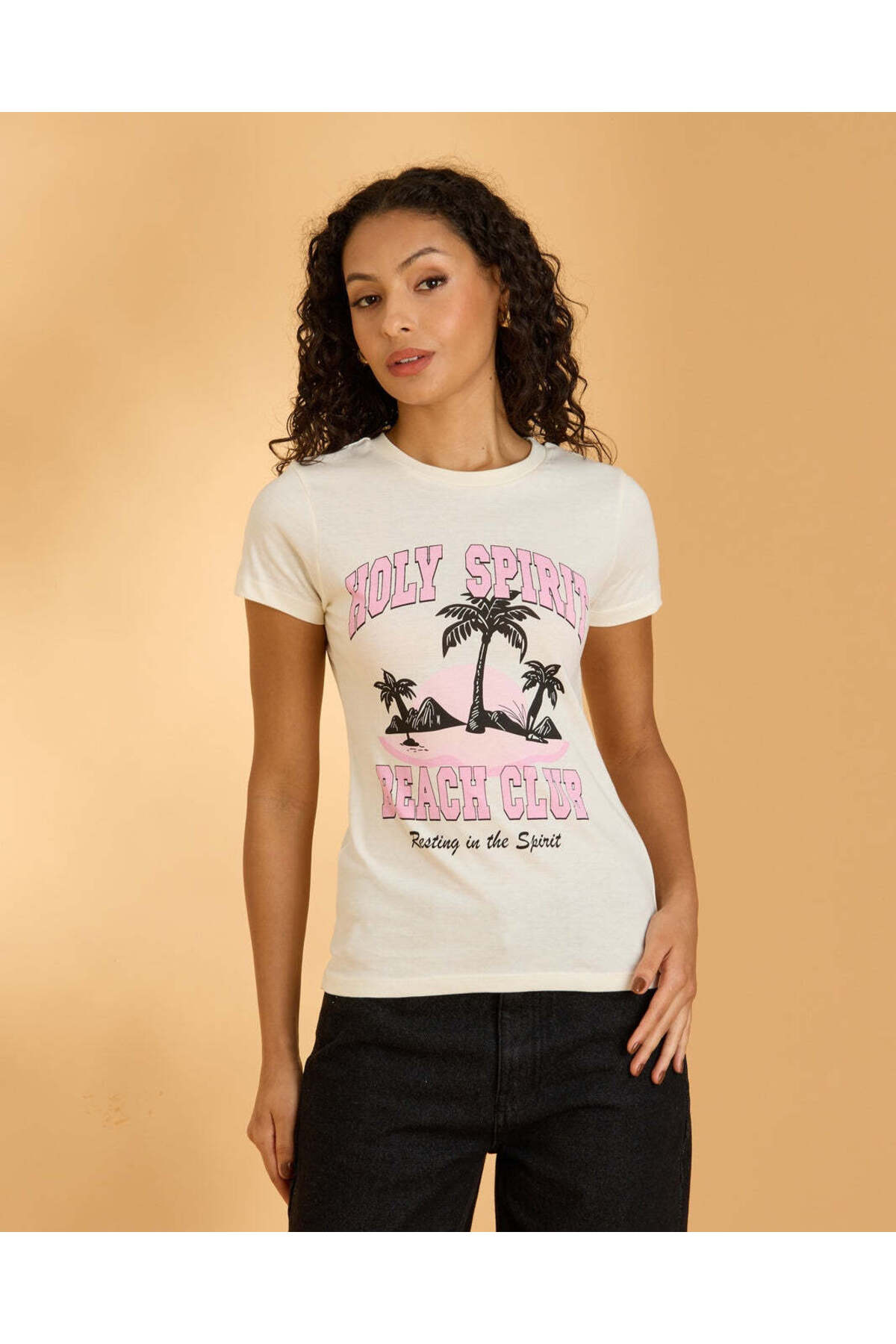 REDTAG Women White Printed T-Shirt