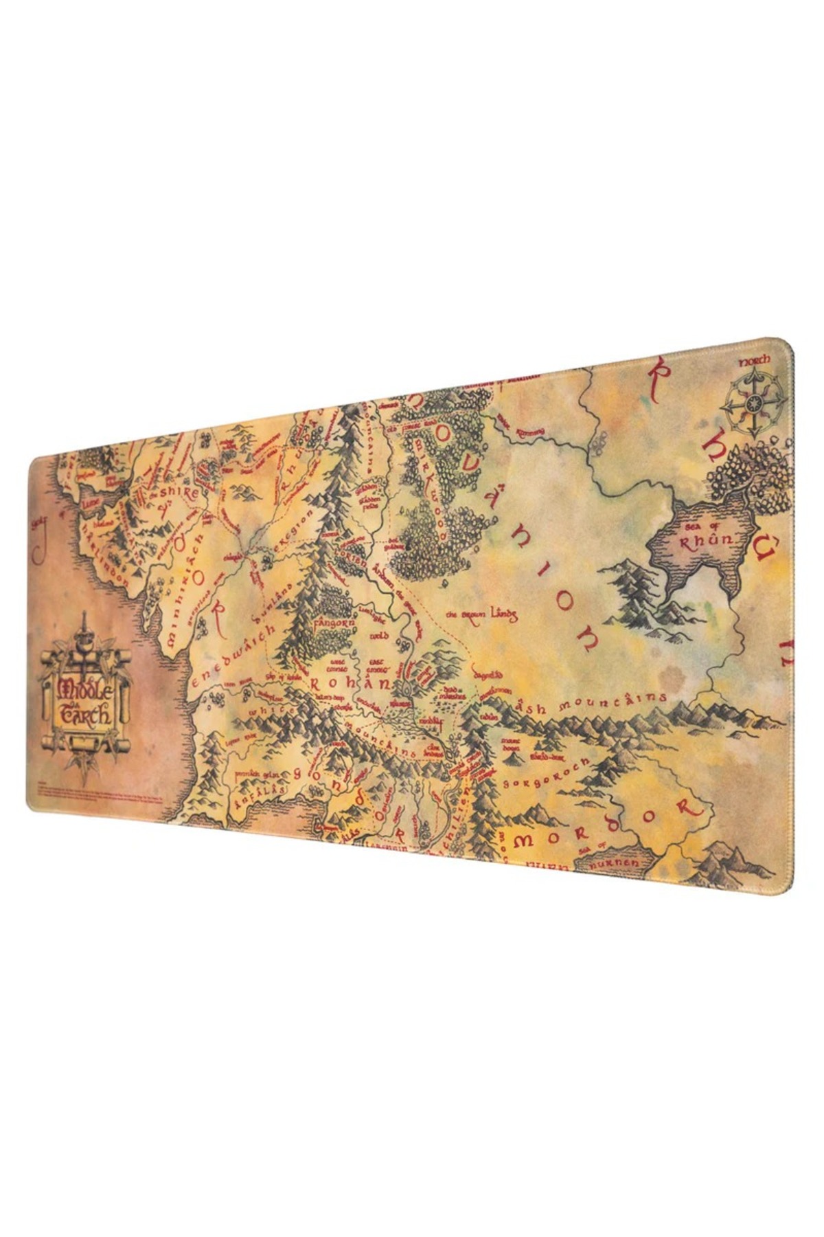 90x40 XXL Gaming Mouse Pad Antique Map Patterned Antique Base Oversized Player Mousepad