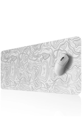 MO DOU 90x40 XL Gaming Mouse Pad Topografik Harita Desenli Kaymaz Taban Büyük...
