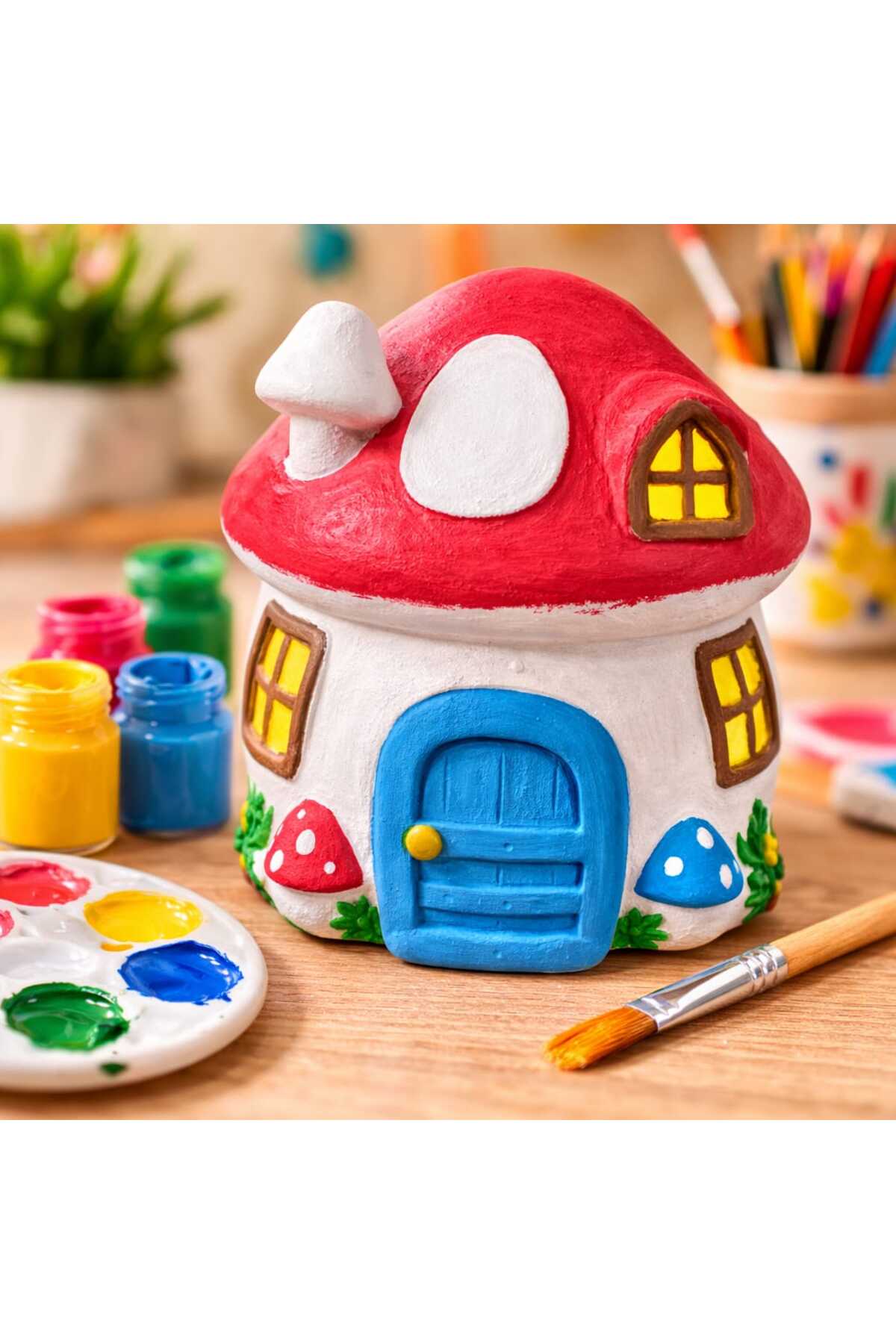 Hobicini Şirinler Evi Boyama Seti Etkinlik Seti Kendin Yap Eğitici Öğretici Oyuncak Montessori fotoğrafı 5 (önizleme)