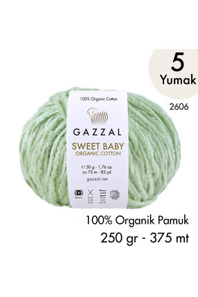 Gazzal Sweet Baby Organic Cotton 2606 El Örgü İpliği 250 gr