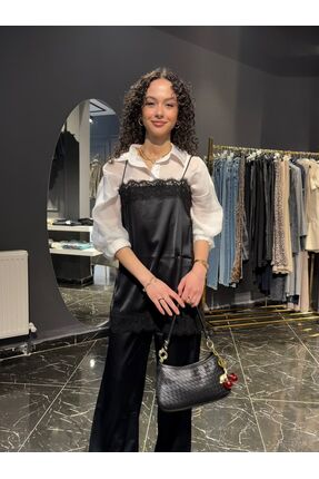 NOBLE Dantel Detaylı Saten Takım