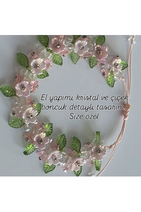 Gioriz Atelier El yapımı kristal boncuklu çiçekli bileklik