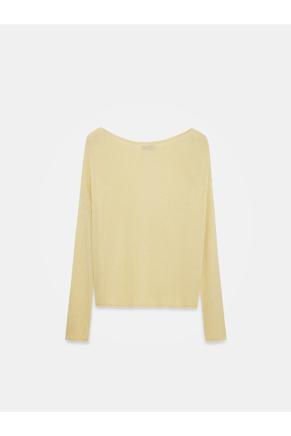 Dilvin  10804 Kayık Yaka Dökümlü Kazak-Açık Sarı - Görsel 5