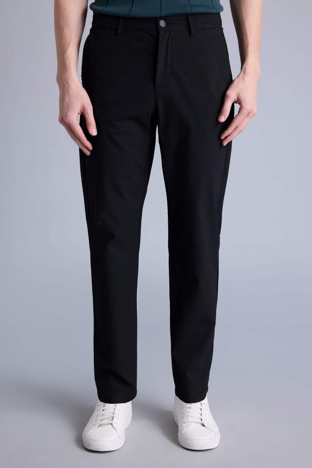 DeFacto Tailored Fit Elastik Bağlamalı Bel Dokuma Pantolon H3112AX26SP görsel 3