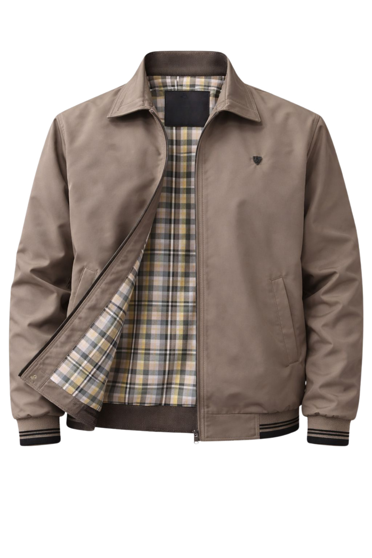 SİVAİST  Erkek Koyu Krem Regular Rahat Kalıp Bonded Kumaş Klasik Yaka Mevsimlik&Yazlık Mont