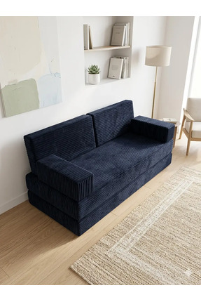 BAKIRÖZÜ HOME Premium Fitilli Kadife Kumaş, Konforlu Yer Kanepesi ,Modüler Ko...