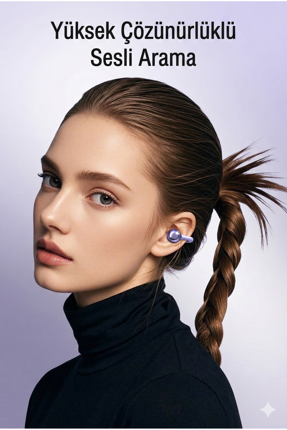 Küpe Tasarım Kablosuz Bluetooth Kulaklık - Yeni Nesil Klipsli Sporcu Kulaklığı - LED Ekranlı