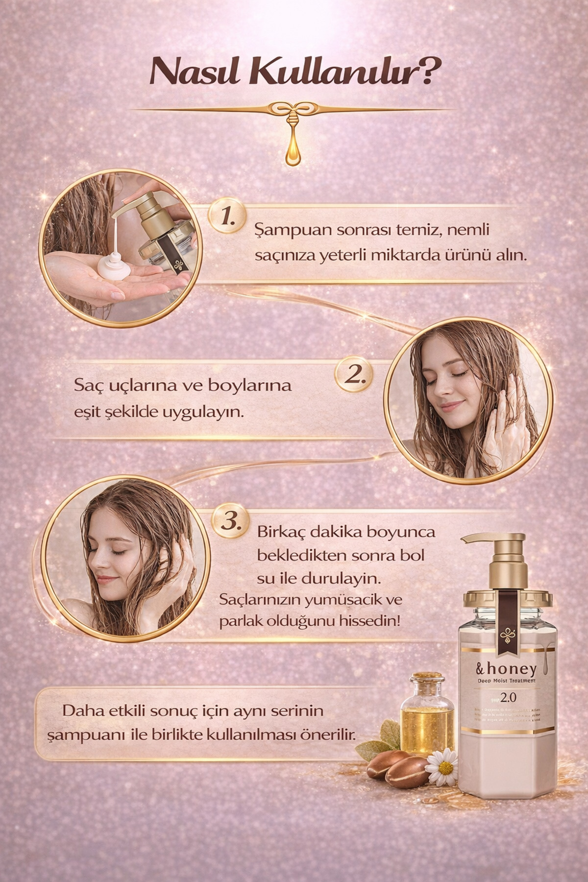 Deep Moist Hair Treatment 2.0 Saç Bakım Kremi 445 g | Yoğun Nemlendirici Saç Kremi — HONEY-DM-TREAT-20 — تصویر 4 از 5
