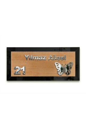 hibiscus Kişiye Özel Daire Kapı Numarası ve İsimliği - Kelebek Figürlü– Pleks...