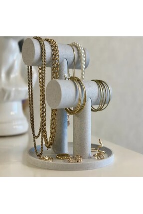 3DLABS Kolye ve Bileklik Düzenleyici Masa Üstü 3D Takı Organizer (Beyaz,Siyah...