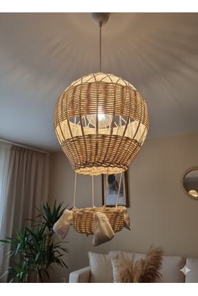 Niobehome Uçan Balon Rattan Avize R30