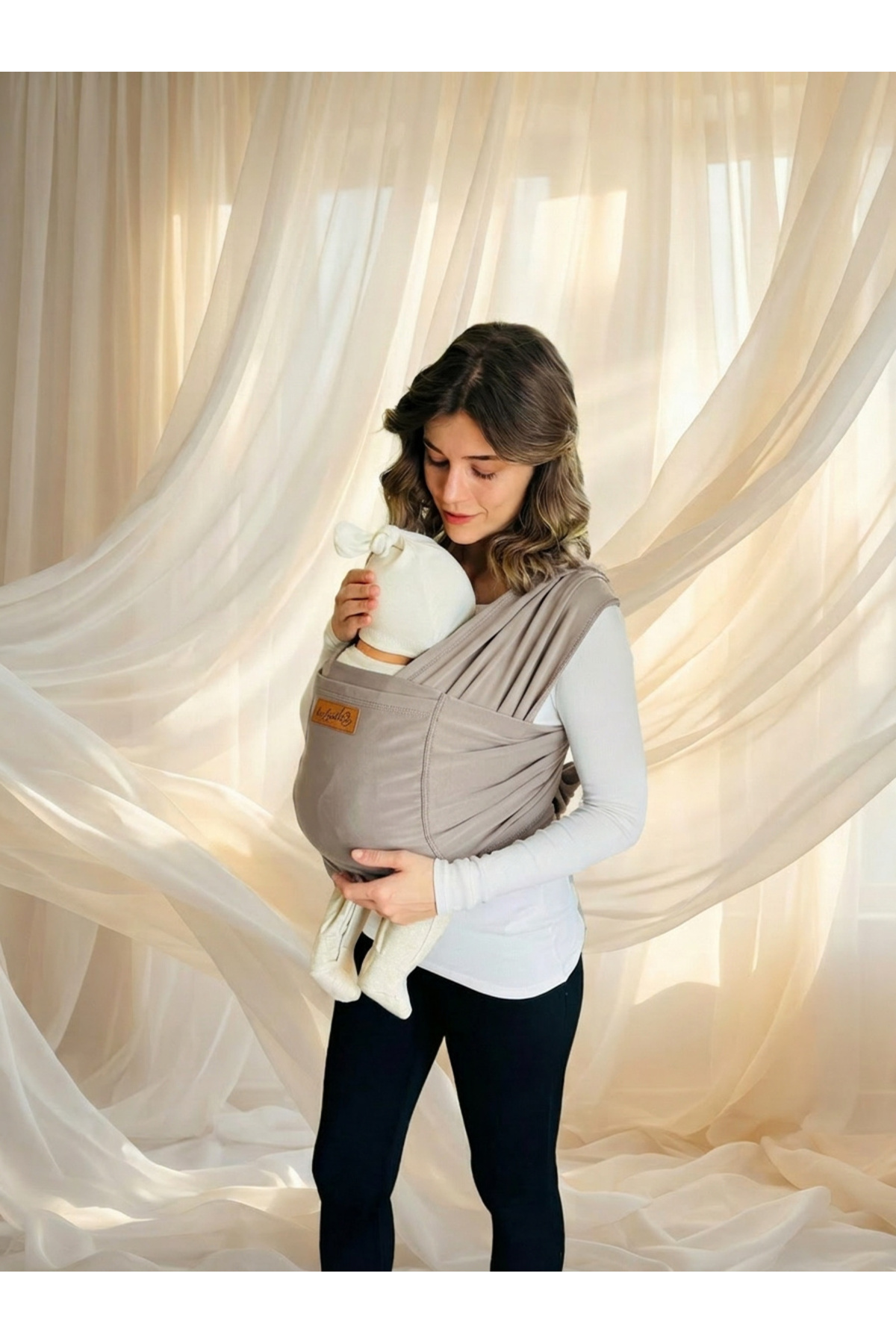 kubbe Yeni Nesil Ergonomik Bebek Taşıma Şalı - Ön Cepli Taşıma Torbalı Esnek Sling - İnce Ve Hafif fotoğrafı 2 (önizleme)