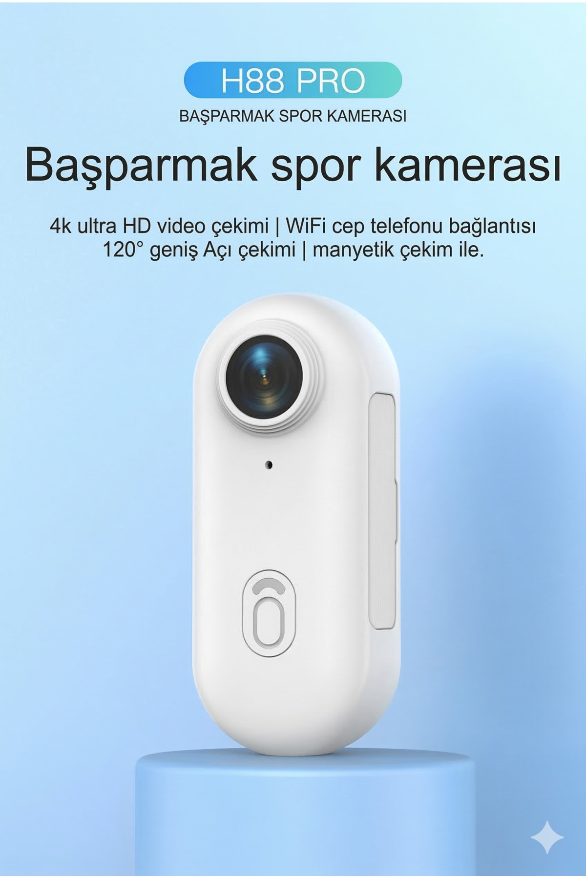 Mini Yaka Kamerası 1080P Full HD - 180 Derece Dönebilen Lens - Gece Görüşlü Güvenlik Kamerası