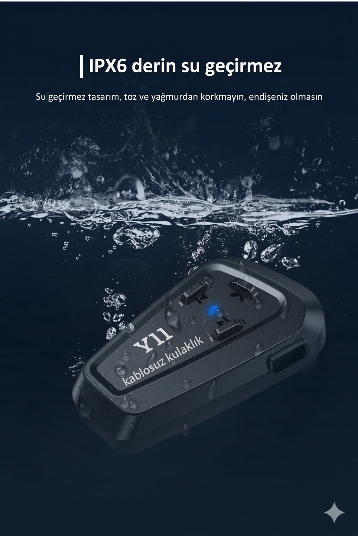 Y11 Motosiklet Kask Kulaklığı Bluetooth 5.3 Intercom - Gürültü Engelleyici Mikrofonlu