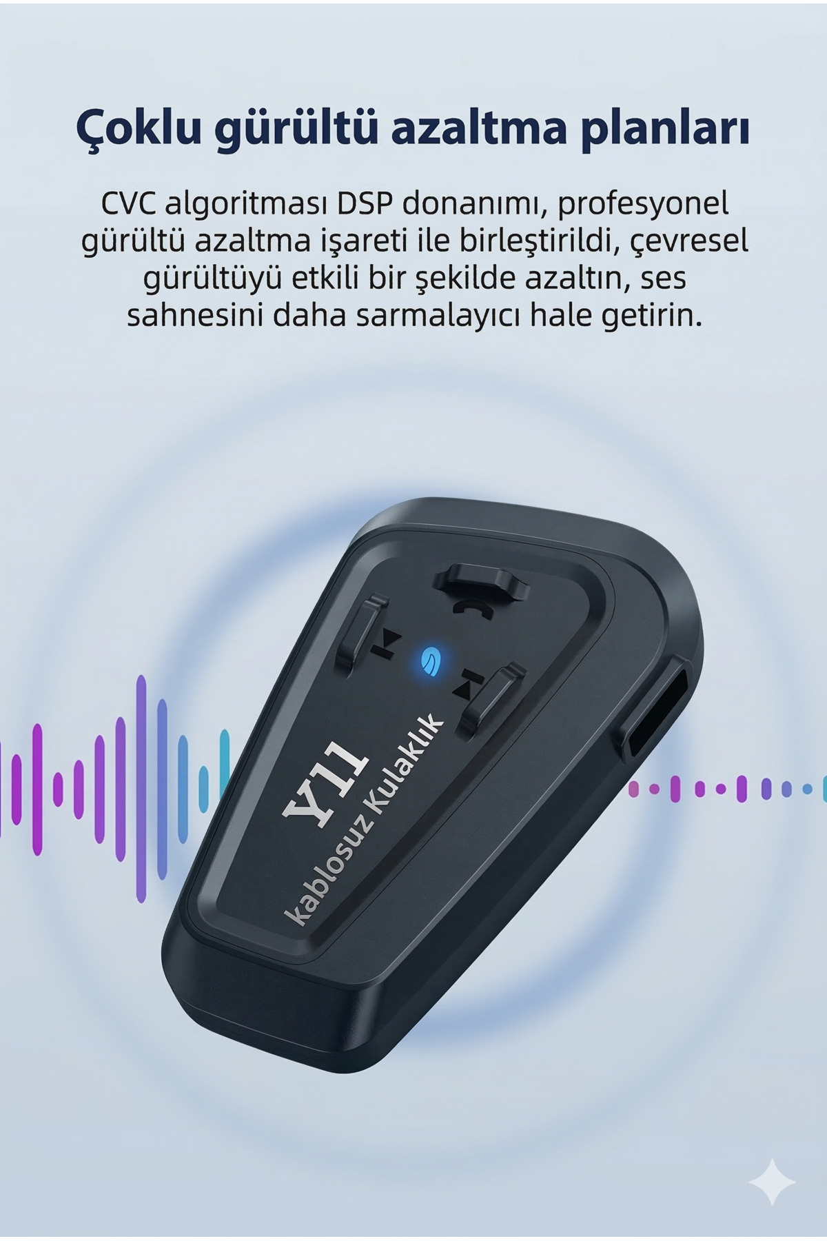 Y11 Motosiklet Kask Kulaklığı Bluetooth 5.3 Intercom - Gürültü Engelleyici Mikrofonlu