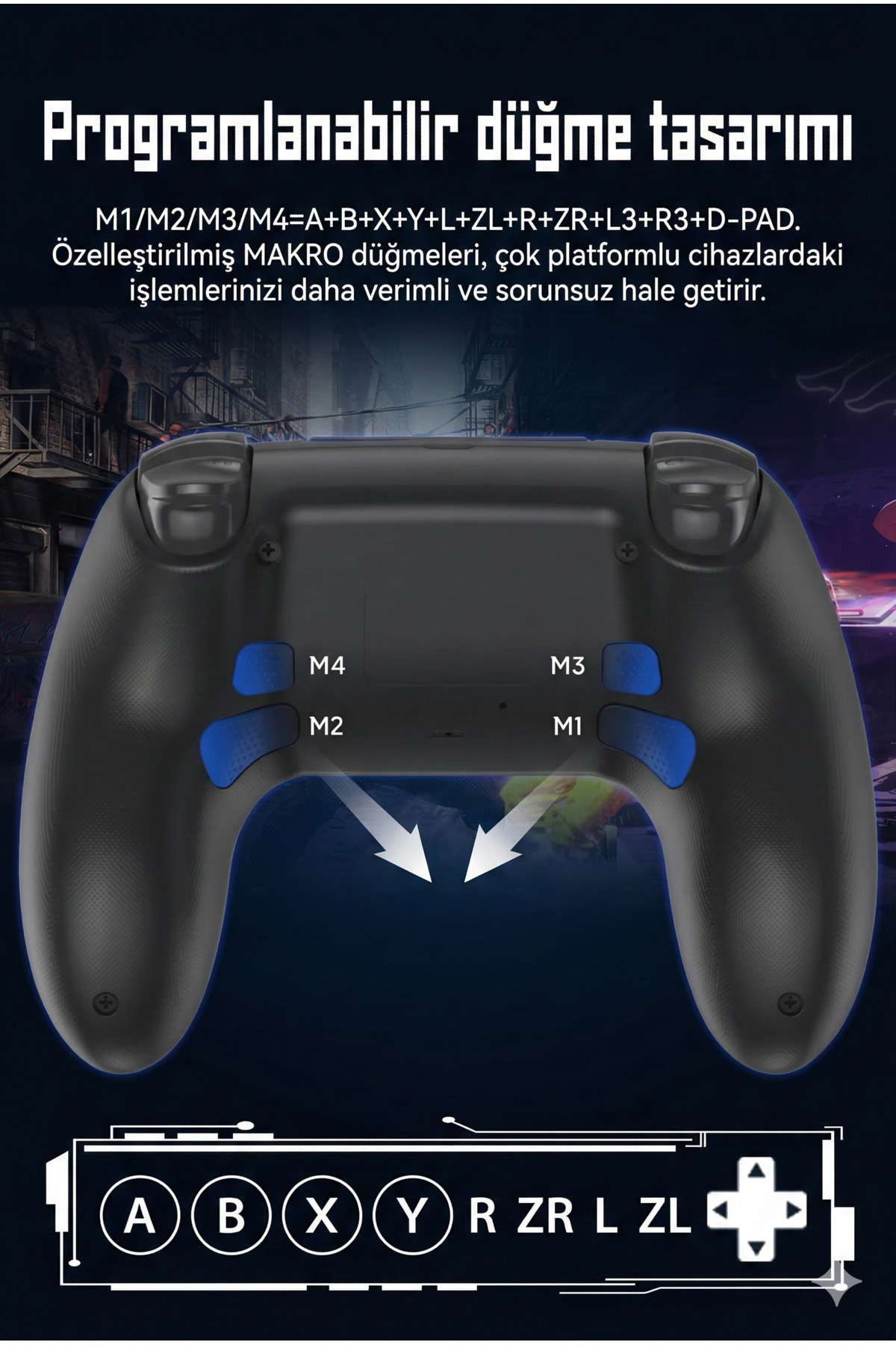 PS3-PS4-Android- IOS Uyumlu Kablosuz Oyun Kolu - Çift Titreşimli ve Dokunmatik - Bluetooth Joystick