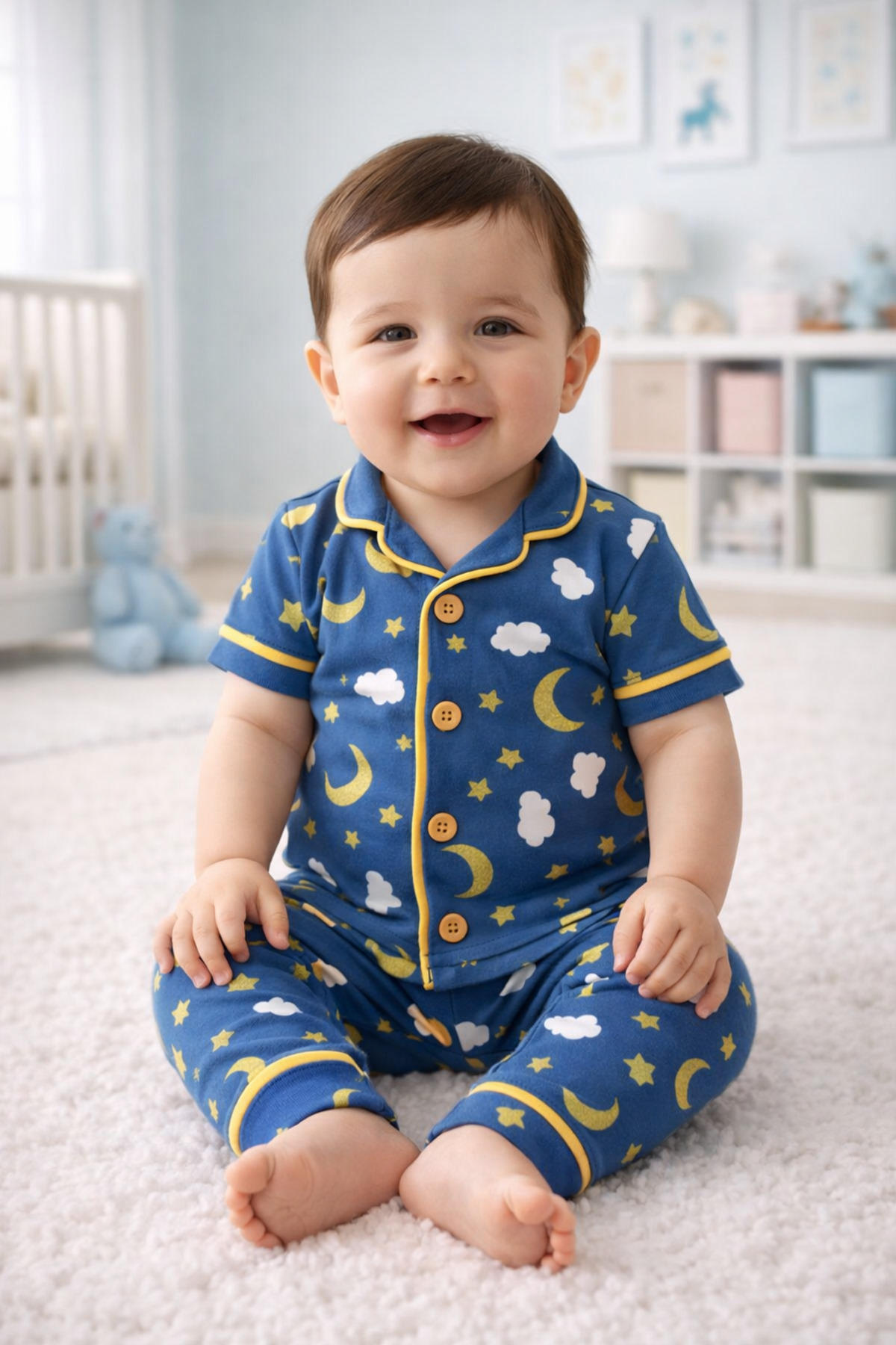 BEBEXO KIDS Ay Desenli Unisex Bebek Pijama Takımı -%100 Pamuk | 6-24 Ay fotoğrafı 2 (önizleme)