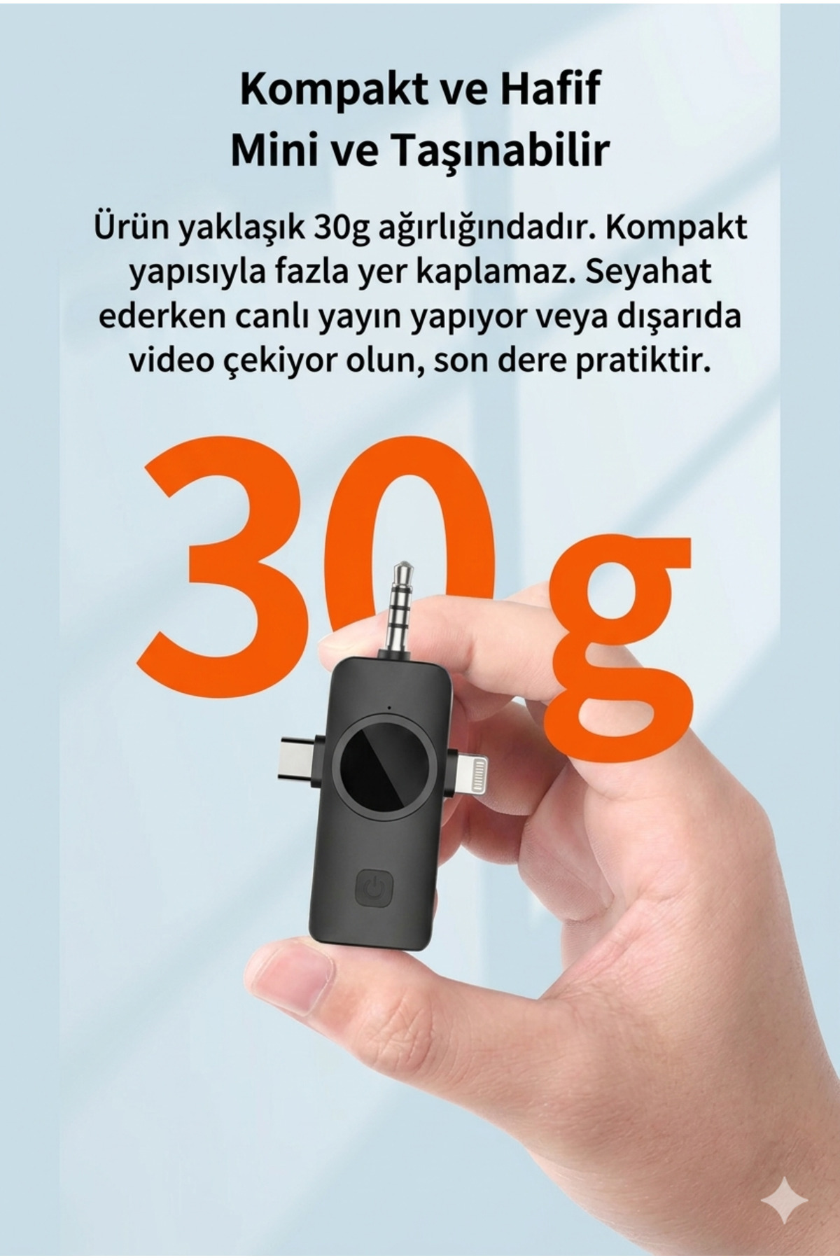 F16 Kablosuz Yaka Mikrofonu - Gürültü Engelleyici - Şarj Kutulu Mikrofonu (iPhone & Type-C & Aux)