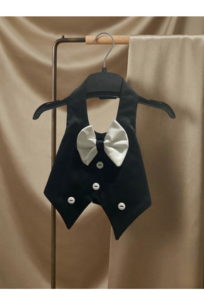 Patipin Papyonlu Köpek Smokini - Esnek Kumaş Köpek Takım Elbise - Cırt Cırtlı...