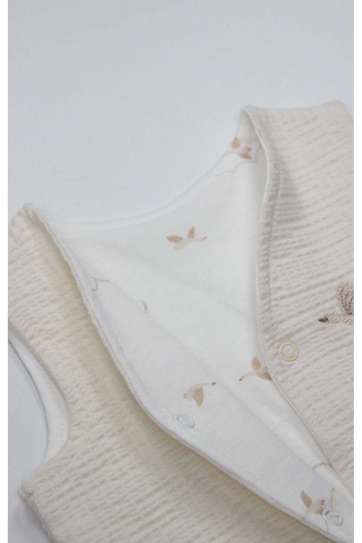 Bistyle Yelek Çift Taraflı Love You Smile 18115 Ekru fotoğrafı 3 (önizleme)