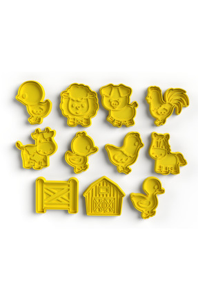 CESTOPİENO 11 adet Çiftlik Hayvanları Seti Hamur Şekillendirici/Kurabiye/Sera...