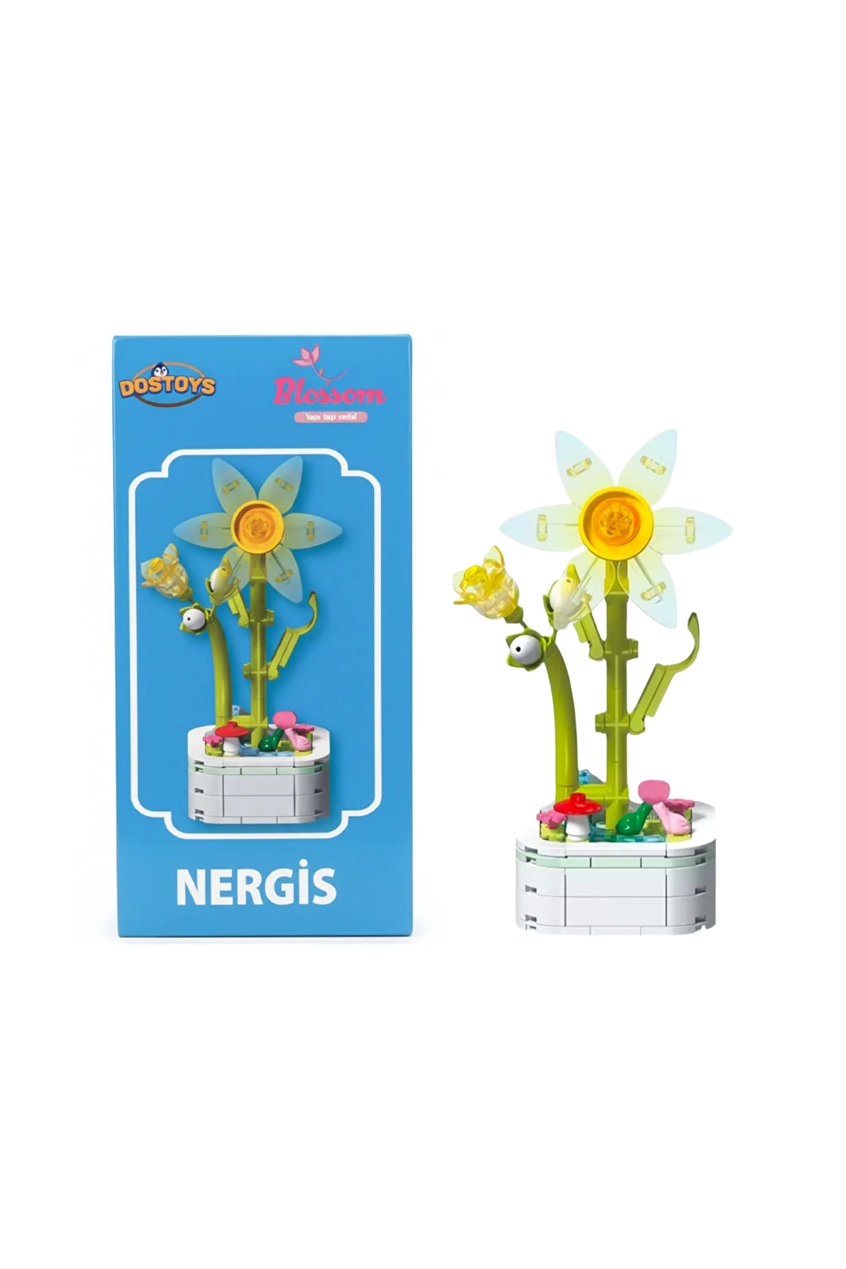 DOSTOYS Yapı Bloklu Nergis Çiçeği – DIY Montajlı Dekoratif Çiçek Seti, Masaüstü Hediyelik fotoğrafı 4 (önizleme)