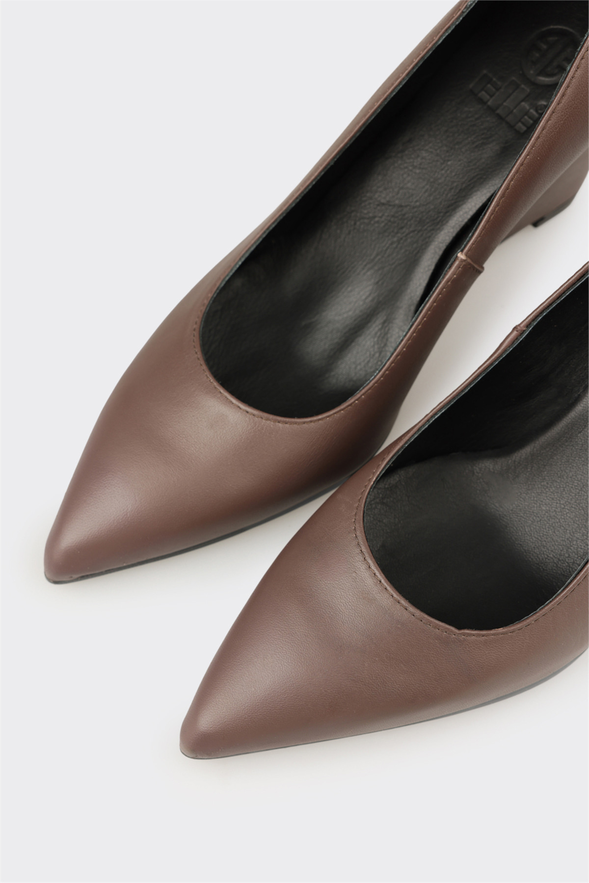 Elle Shoes Vizon Deri Kadın Orta Topuk Ayakkabı görsel 4