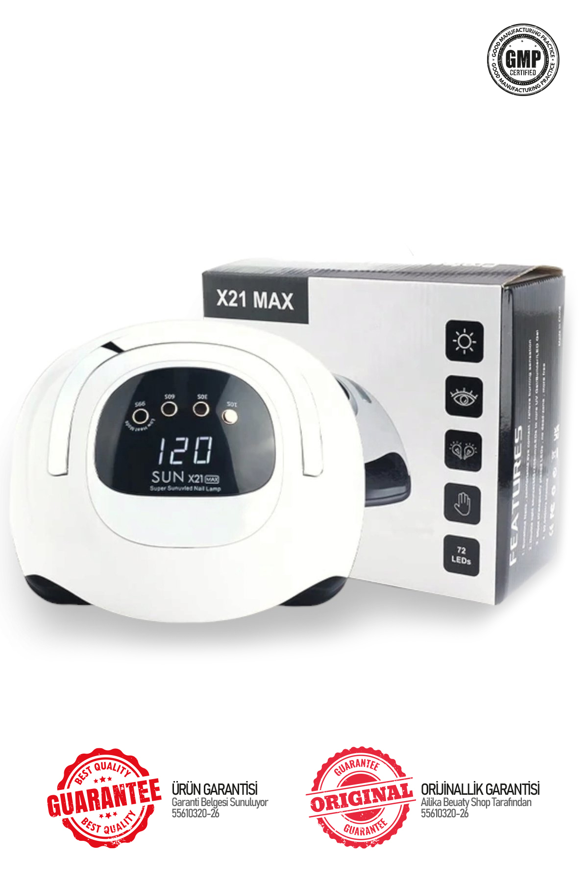 SUN Kalıcı Oje ve Protez Tırnak Jel Kurutucu Uv Led Lamba 320W Sun X21 MAX — SUN_X21MAX — تصویر 3 از 3