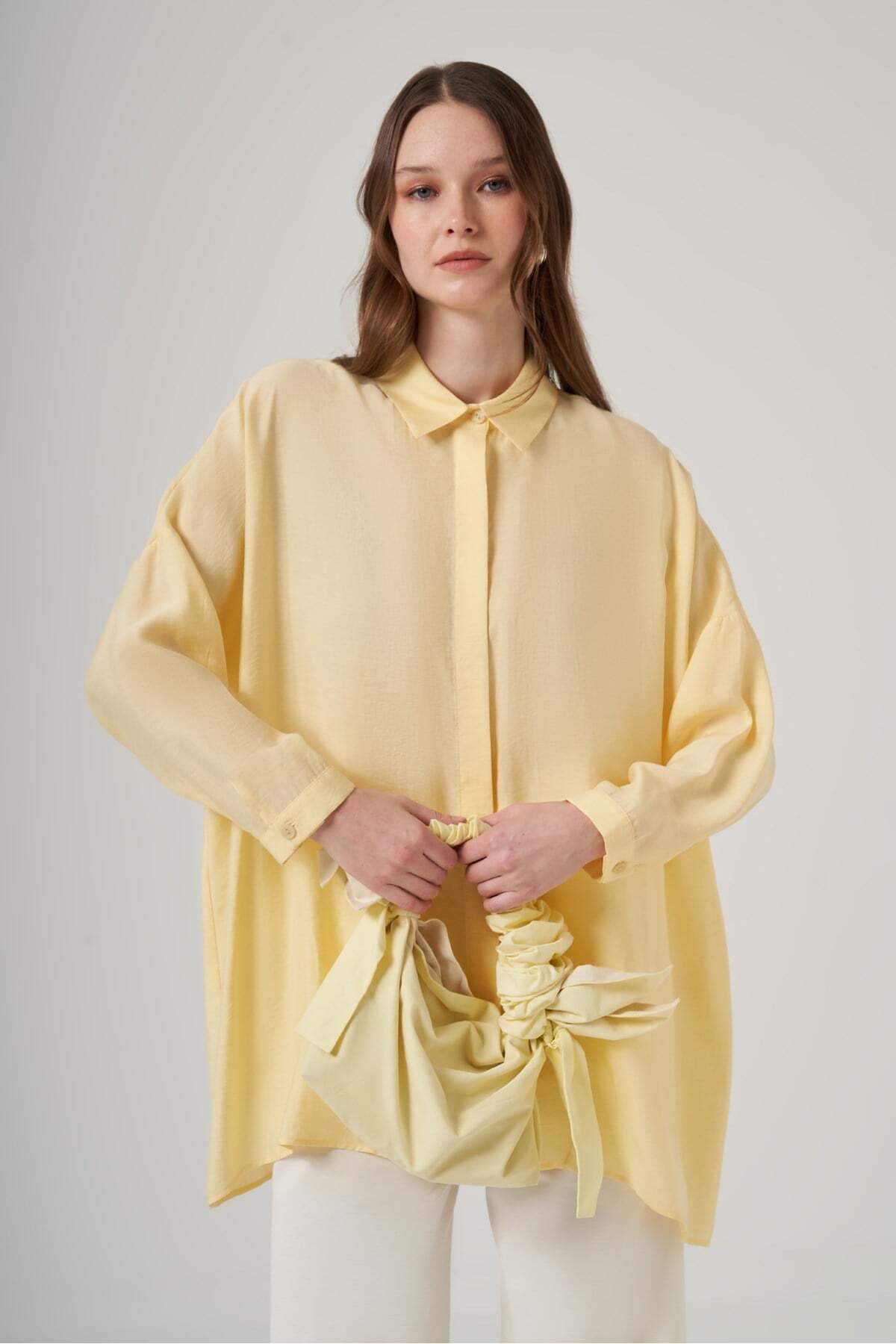 3001 Oversize Basic Vanillin Color Shirt