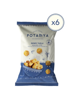 POTAMYA Zeytinyağlı Deniz Tuzlu Baklagil Cipsi x6