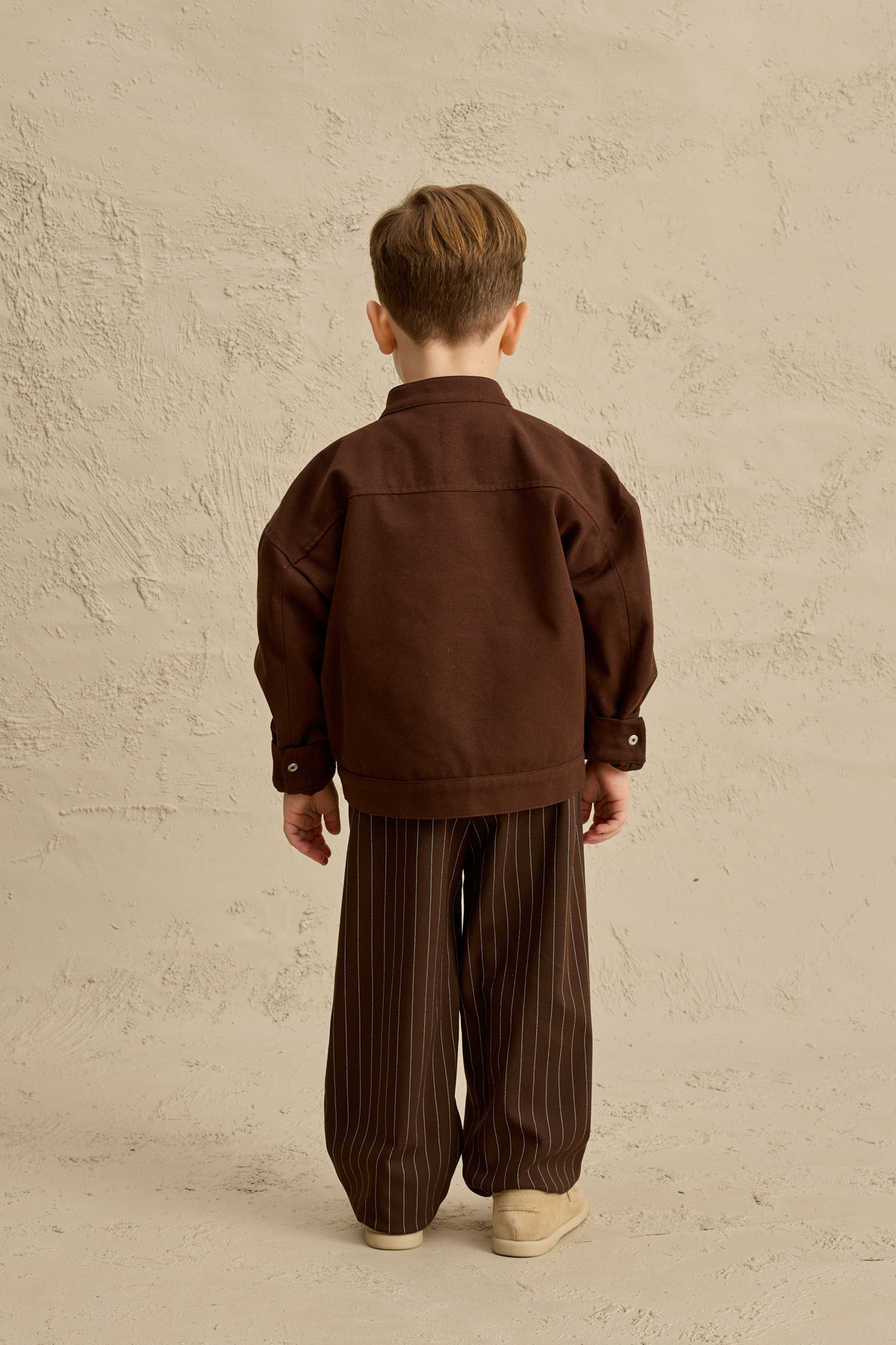 Fahhar Kids Oversize Kanvas Ceket Kahverengi fotoğrafı 3 (önizleme)