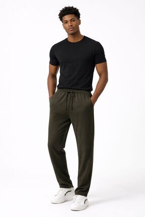 DD Sport Oysho Kumaş Erkek Rahat Kalıp Haki Pantolon Jogger