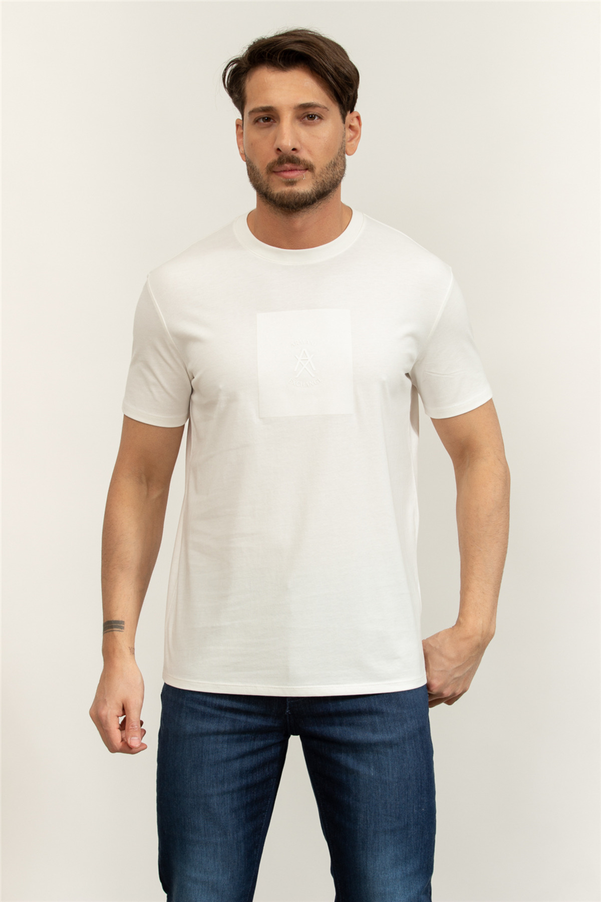 تی‌شرت یقه گرد مردانه سفید آرمانی اکسچنج تی شرت Armani Exchange